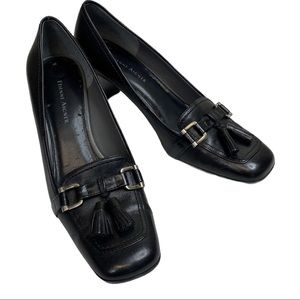 Aigner Black E-Newsome Tassel Square Toe Shoes 7M